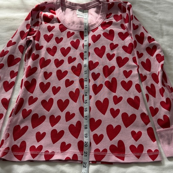 Hanna Andersson Pink Pajama Set with Red Hearts Adult Small Valentine’s Day - Picture 5 of 14